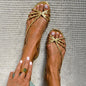 Women's Flat Peep-Toe Buckle Strap Sandals FitiqueFit