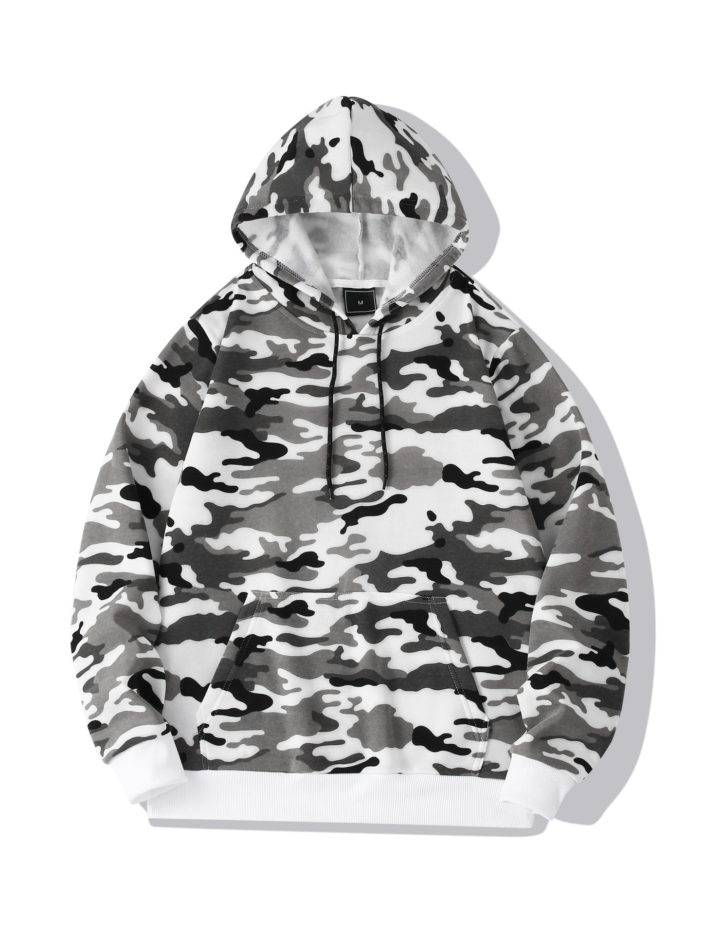 Men's Camouflage Loose Pullover Hooded Fleece Sweatshirt for Autumn And Winter, Hooded, Fleece NovaCart