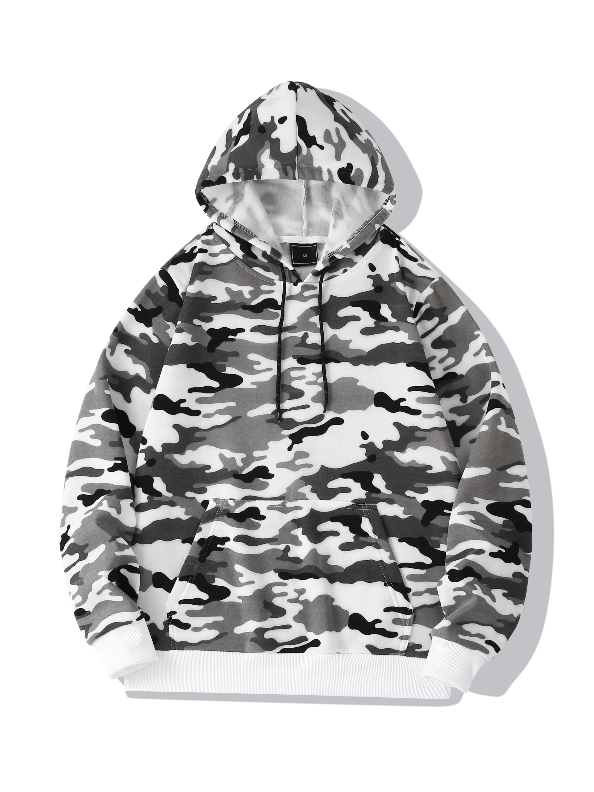 Men's Camouflage Loose Pullover Hooded Fleece Sweatshirt for Autumn And Winter, Hooded, Fleece NovaCart