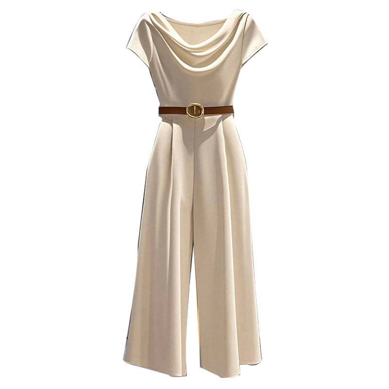 European And American Elegant Style Satin Jumpsuit Grayceful LLC