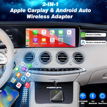Transform Your Driving Experience with Our Wireless Carplay Adapter - Effortlessly Convert Wired to Wireless for Seamless Control on iOS 10+!