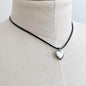 Black Cord Heart Drop Necklace Shop Style & More | Fresh Looks, Everyday Deals & Free Shipping