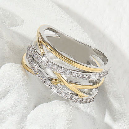 Luxury Infinity Synthetic Zirconia Eternity Ring Wedding Engagement Party Decor for Bride Women Gift NovaCart