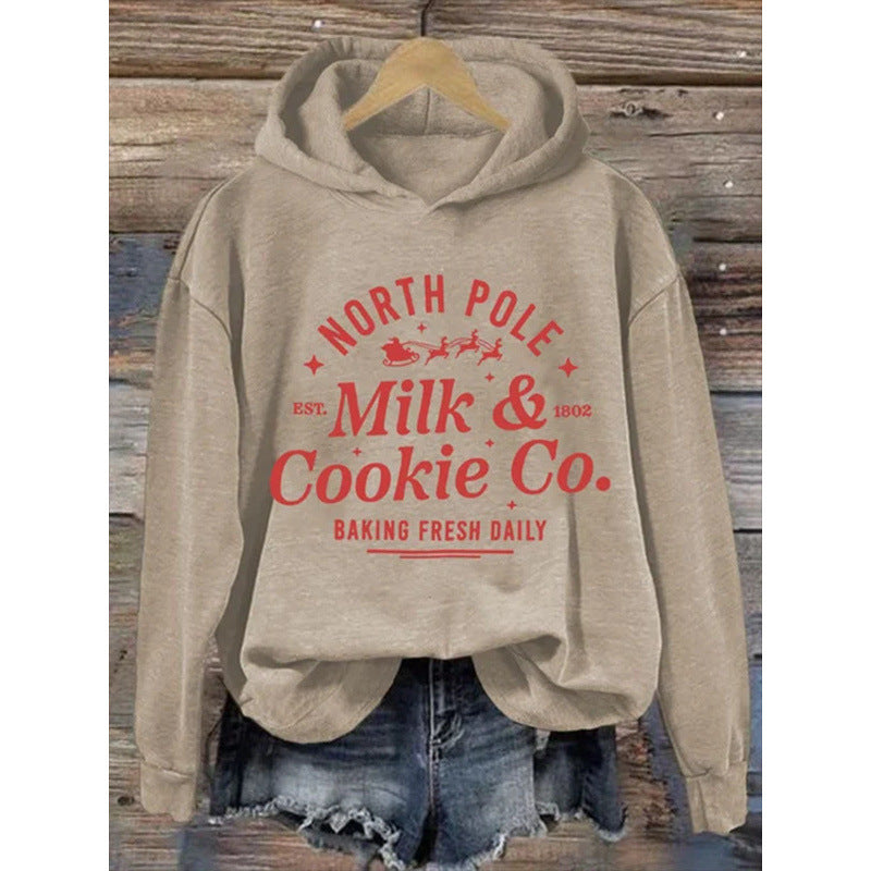 Women’s Printed Hooded Long Sleeve Pullover Sweatshirt FitiqueFit