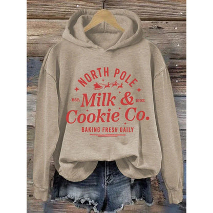 Women’s Printed Hooded Long Sleeve Pullover Sweatshirt FitiqueFit