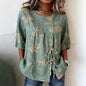 Women's Floral 3D Print Pullover Top – Loose Fit Elegant Casual S to 3XL FitiqueFit