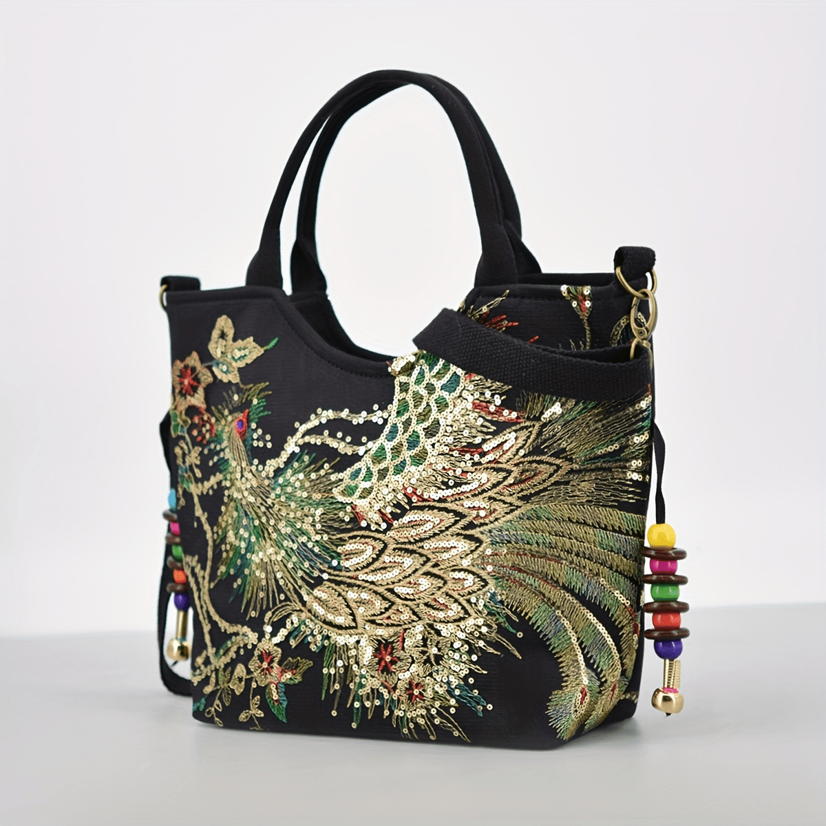 Wo 'S Embroidered Satchel Bag, Fashion Double Handle Purse, Retro Style Handbag with Removable Strap NovaCart