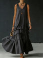 Women's Ice Silk Sleeveless Loose Maxi Dress – 6 Colors S–5XL FitiqueFit