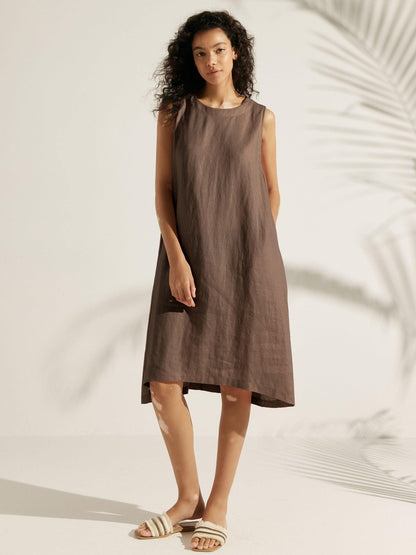 100% Linen Sleeveless Dress SIENNA LINTICO