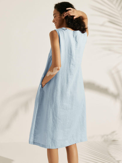 100% Linen Sleeveless Dress SIENNA LINTICO