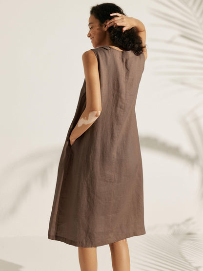 100% Linen Sleeveless Dress SIENNA LINTICO