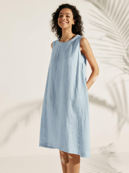 100% Linen Sleeveless Dress SIENNA LINTICO