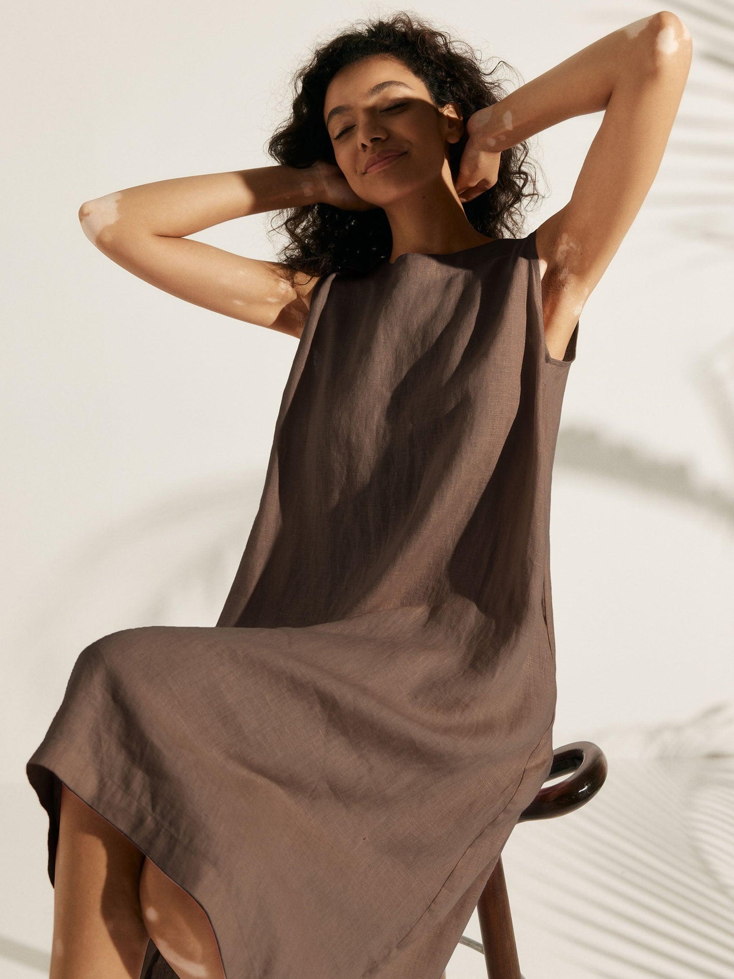 100% Linen Sleeveless Dress SIENNA LINTICO