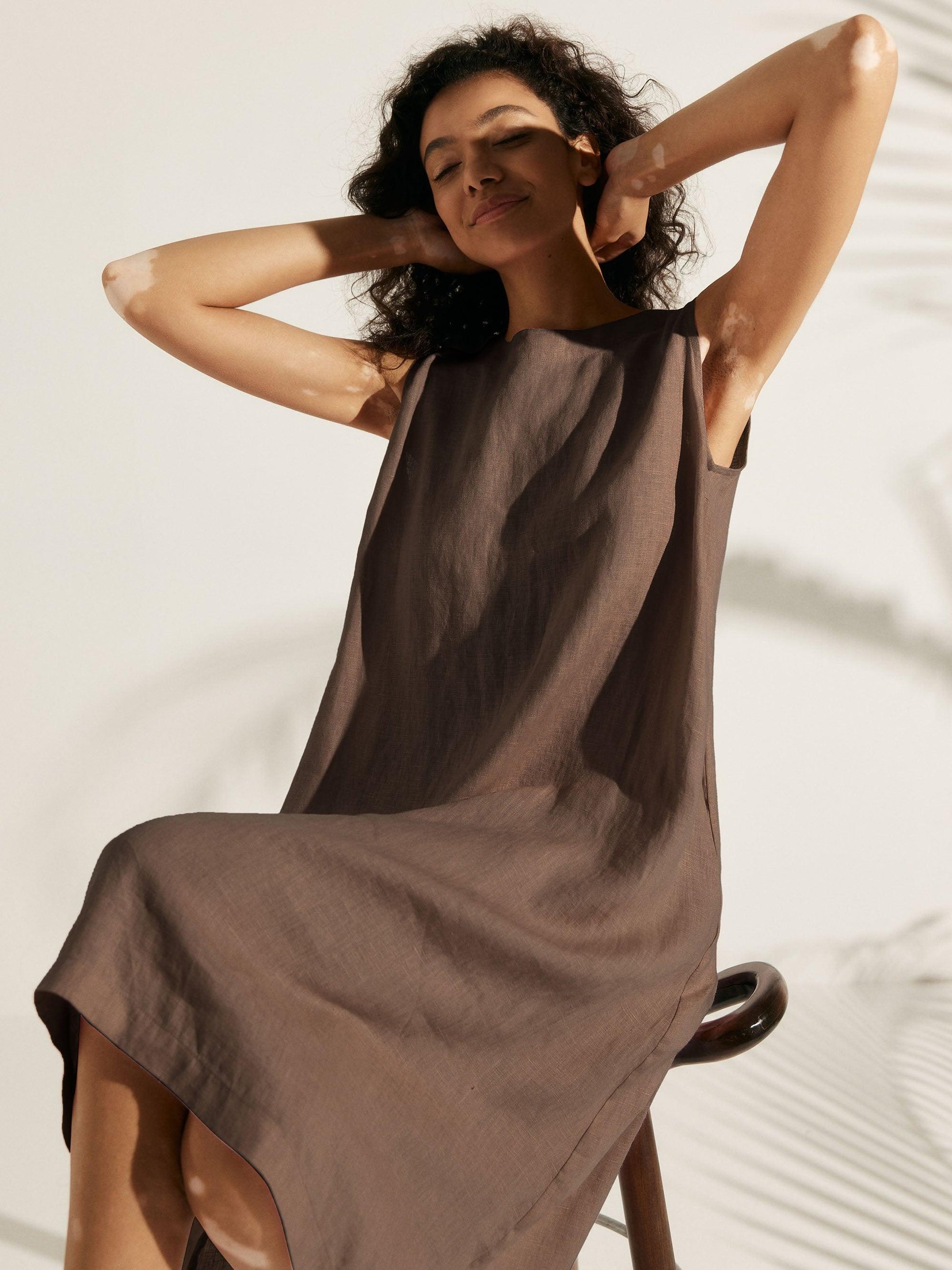 100% Linen Sleeveless Dress SIENNA LINTICO