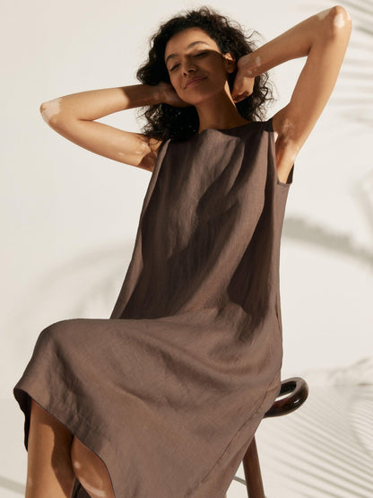 100% Linen Sleeveless Dress SIENNA LINTICO