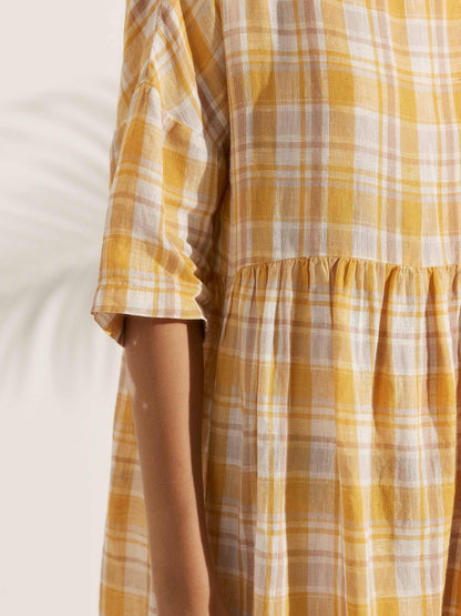 100% Linen A-Line Midi Dress VALENCIA LINTICO