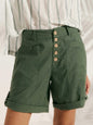 Linen Button-Fly Quarter Shorts LUCY