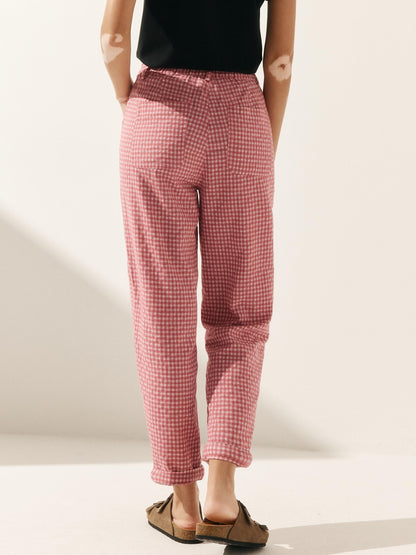 Linen Simple Button Fly Trousers HEIDI LINTICO