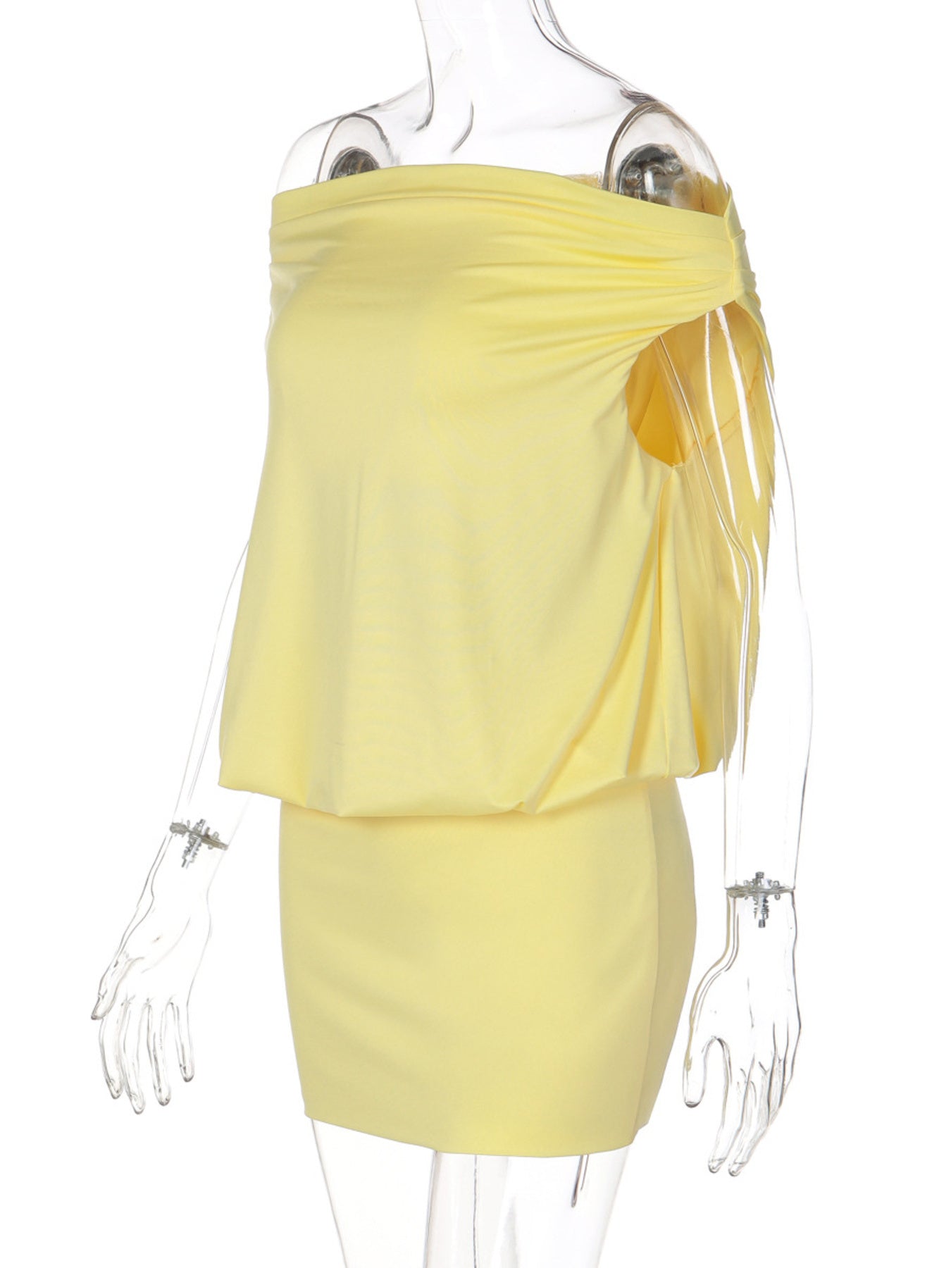 Off-Shoulder Ruched Bodycon Mini Dress New Era Fashion LLc