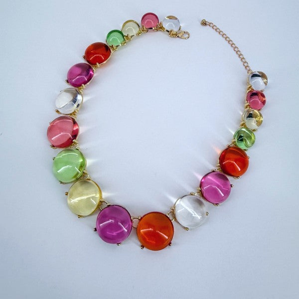 Multicolor or Clear Resin Round Necklace Shop Style & More | Fresh Looks, Everyday Deals & Free Shipping