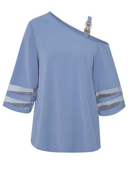 Western Chic One Shoulder Blouse Country in My Heart