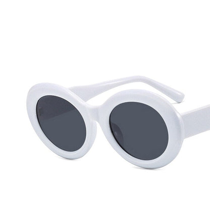 Striped Zebra Oval Sunglasses New Net Red Street Shot Personality Female Hip Hop Sunglasses Trend