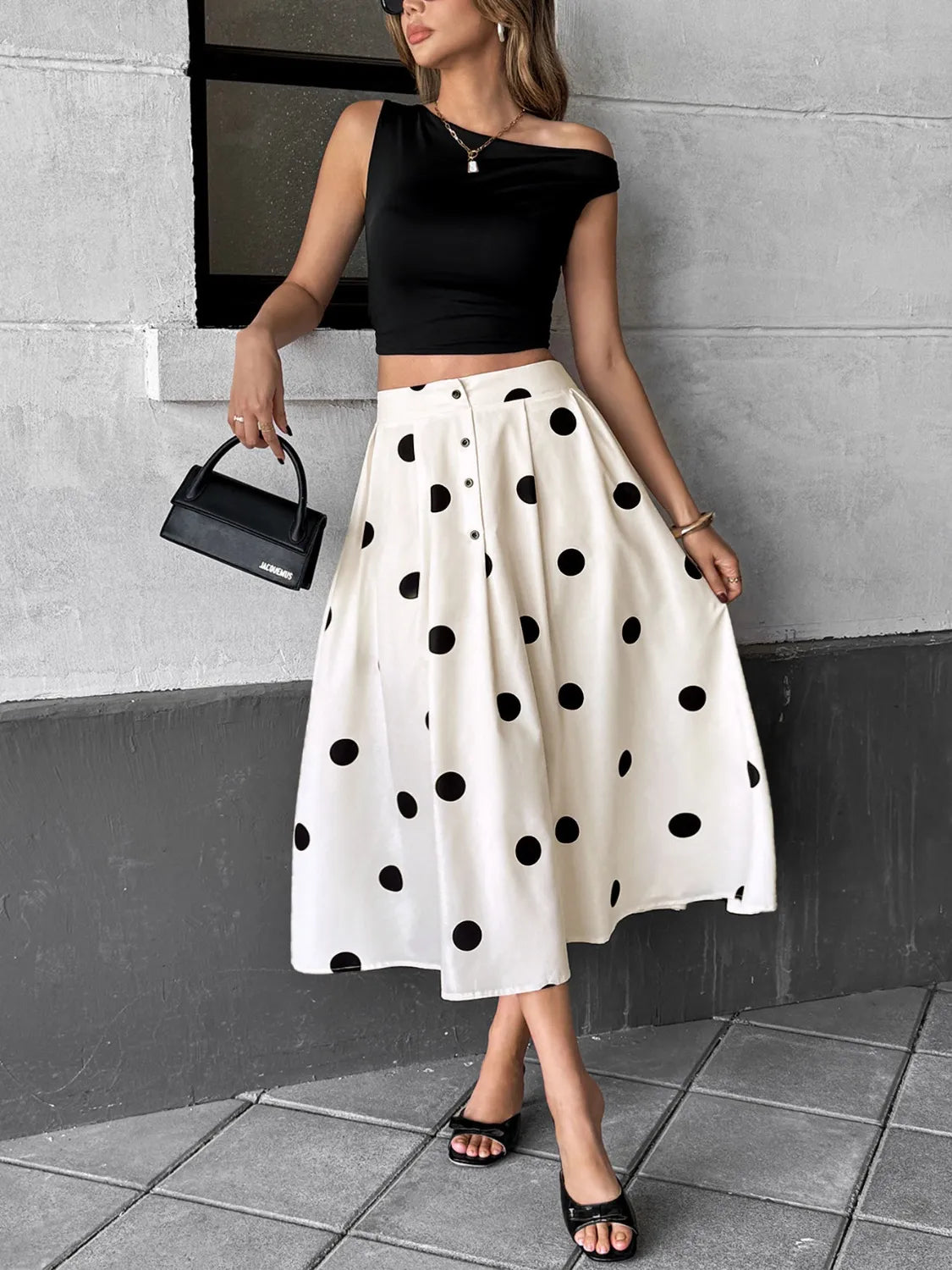 Polka Dot Skirt See size chart under “more details” The Fashion Celestial