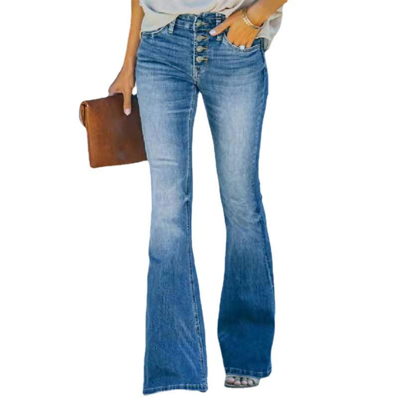 High Waist Designer Stretch Jeans – Trendy Flared Denim for Cowgirls Country in My Heart