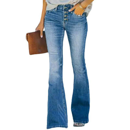 High Waist Designer Stretch Jeans – Trendy Flared Denim for Cowgirls Country in My Heart