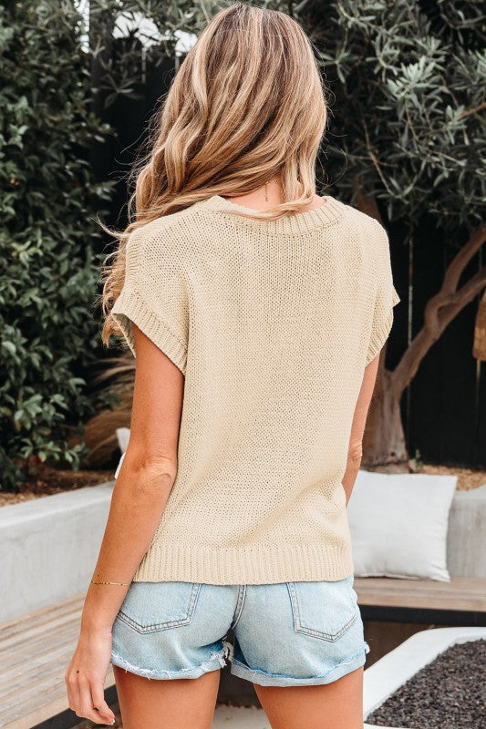 Solid Bow Applique Cap Sleeve Sweater Shop Style & More | Fresh Looks, Everyday Deals & Free Shipping