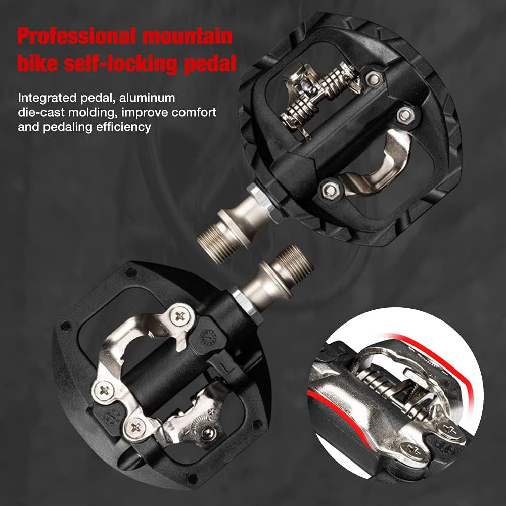 MTB Pedals Clipless SPD Self-Locking Pedals Compatible with Shimano SPD Lightweight Nylon Fiber Bicycle Platform Pedals with Cleat Included for BMX MTB Spin Trekking Bike，9/16" White
