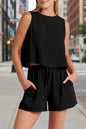 Women's Sleeveless Top & Wide-Leg Shorts Set – Retro Street Style FitiqueFit