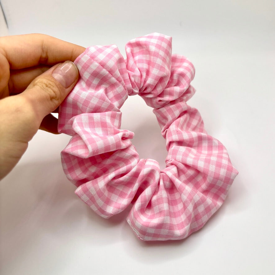 Mini Pink Gingham Spring Scrunchie Enchanted Scrunch