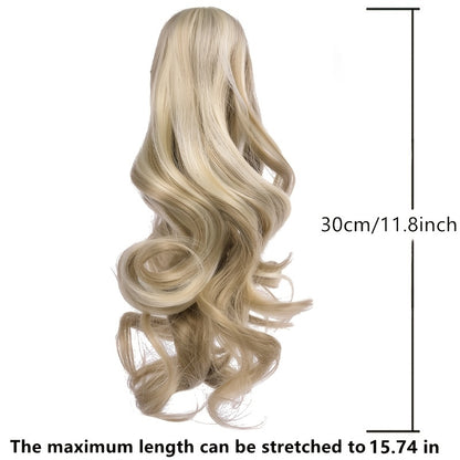 Claw Clip In Body Wave Hair Extensions Long Curly Wavy Ponytail Hair Extensions Synthetic Hair Pieces for Women Girls, Quick Hairstyle, Clip In Hair, Fashionable Wig, Loose Wave, Durable Clipins, Highquality Extensions, Wavy NovaCart