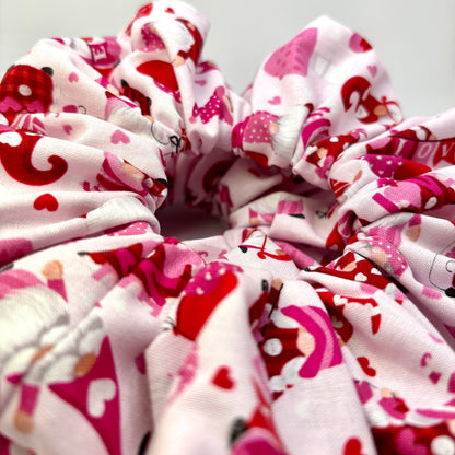 Pink Gnomes Valentine's Day Scrunchie Enchanted Scrunch