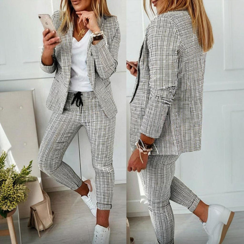 Women’s Plaid Two‑Piece Suit Set FitiqueFit
