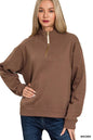 Zenana Fleece Half Zip Sweatshirt West2East Surf