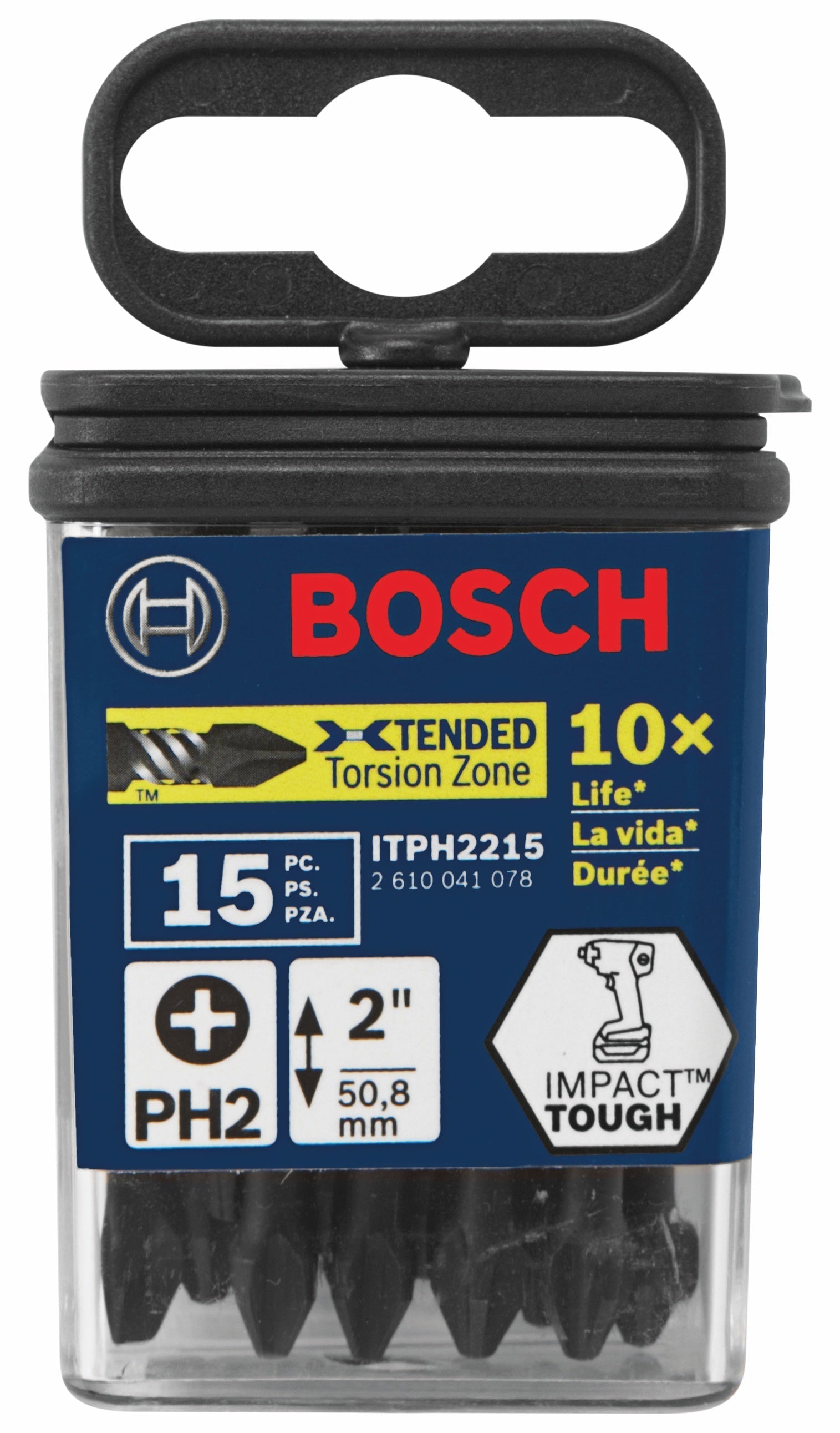BOSCH ITPH2215 15 pc. Impact Tough™ 2 In. Phillips® #2 Power Bits VM Hardware
