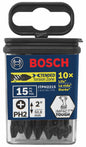 BOSCH ITPH2215 15 pc. Impact Tough™ 2 In. Phillips® #2 Power Bits VM Hardware
