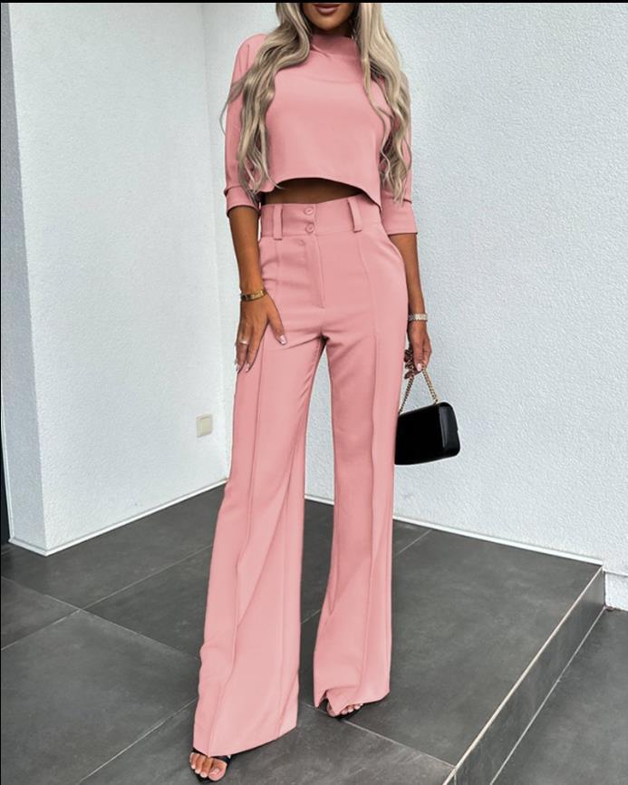 Cute Style Fresh Sweet Women's Clothing Nine-quarter Sleeve Fashion Casual Set See size chart under “more details” The Fashion Celestial