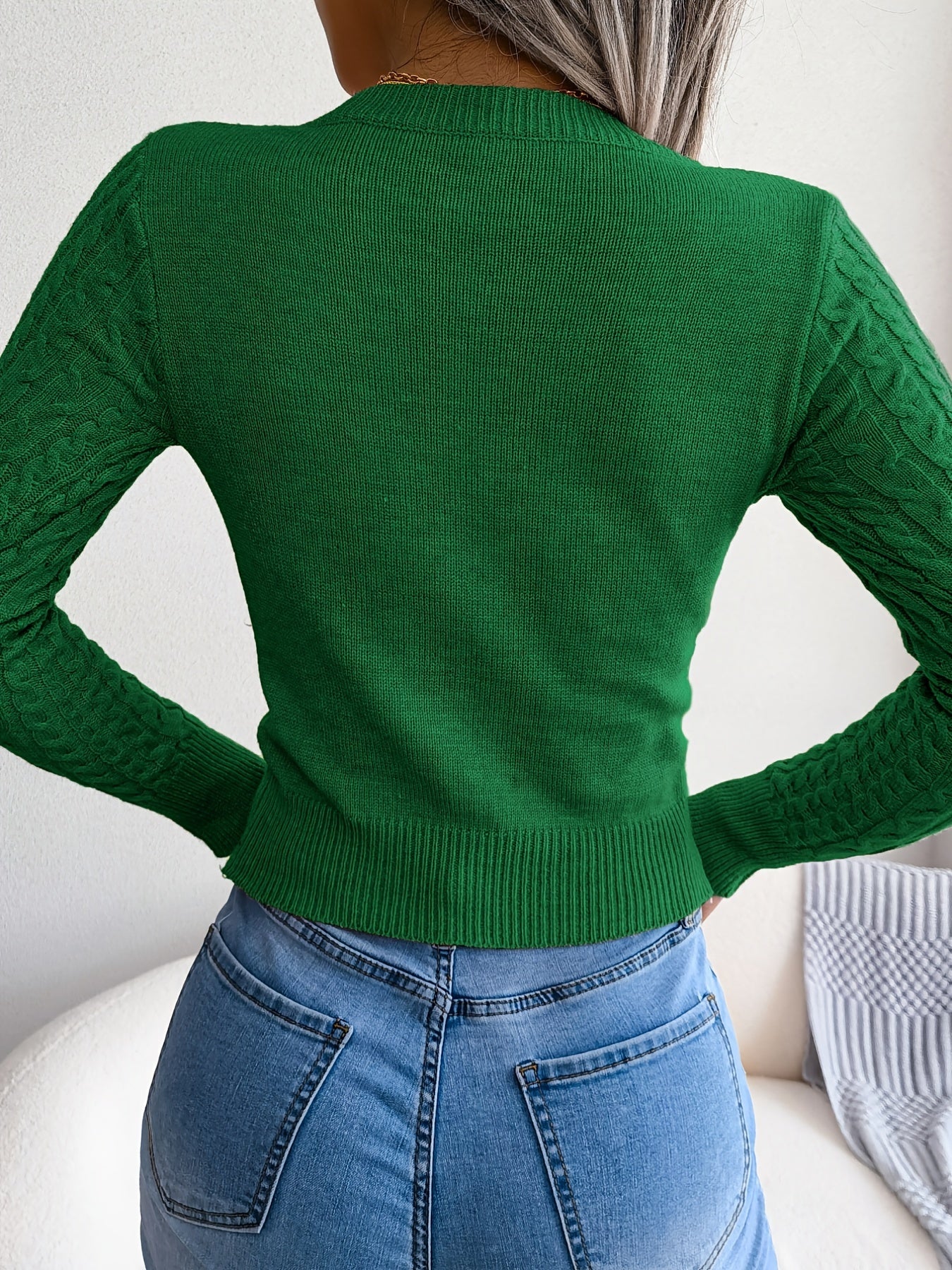Women'S Long Sleeve Hollow Sweater | High Stretch Fabric, Crew Neck, Sexy Slim Fit, Autumn/Winter NovaCart