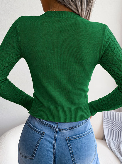 Women'S Long Sleeve Hollow Sweater | High Stretch Fabric, Crew Neck, Sexy Slim Fit, Autumn/Winter NovaCart