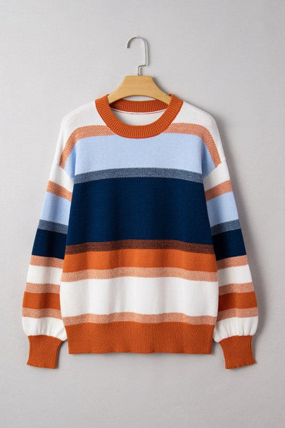 Colorblock Round Neck Long Sleeve Sweater Shop Style & More | Fresh Looks, Everyday Deals & Free Shipping