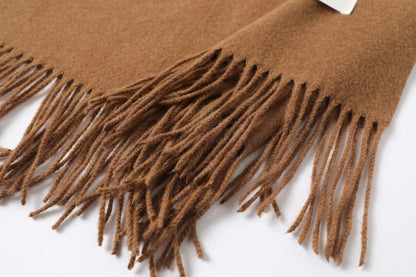 Solid Color Tassel Scarf, Hand Wash Only, Elegant Fringe Shawl for Women, Fashion Accessory NovaCart