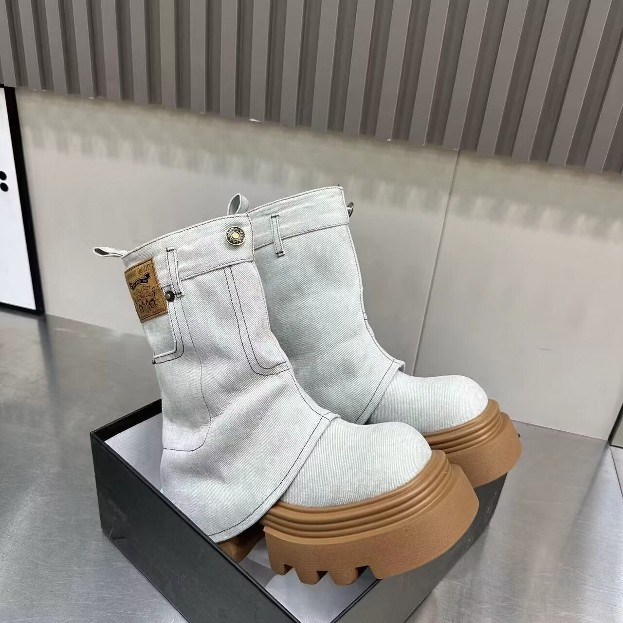 Versatile Casual Thick-soled Fashionable Cigarette Pants Boots For Women See size chart under “more details” The Fashion Celestial