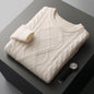 Men's Pullover Twist Round Neck Base Knitwear Loose-fitting Oversized Sweater Grayceful LLC
