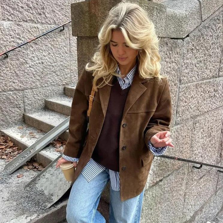Timeless Suede Princess Jacket - Chic Mocha and Latte Retro Jacket for Women Country in My Heart