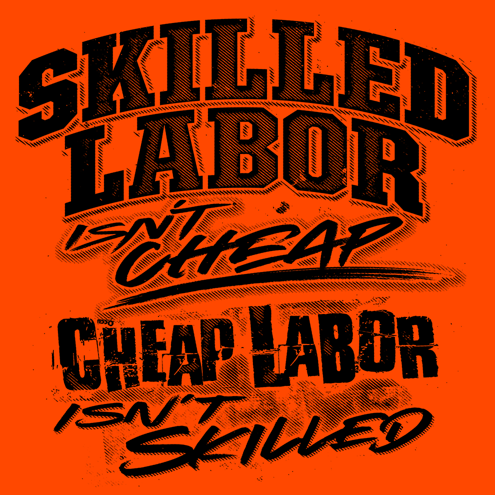 Skilled Labor - Safety Yellow T-Shirt Armed American Supply