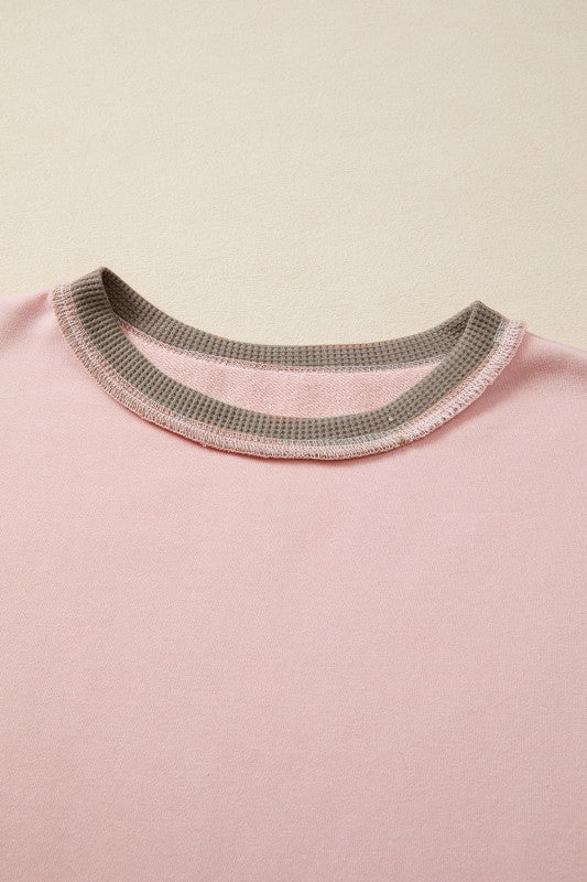 Colorblock Waffle Patchwork Oversize Sweatshirt Shop Style & More | Fresh Looks, Everyday Deals & Free Shipping