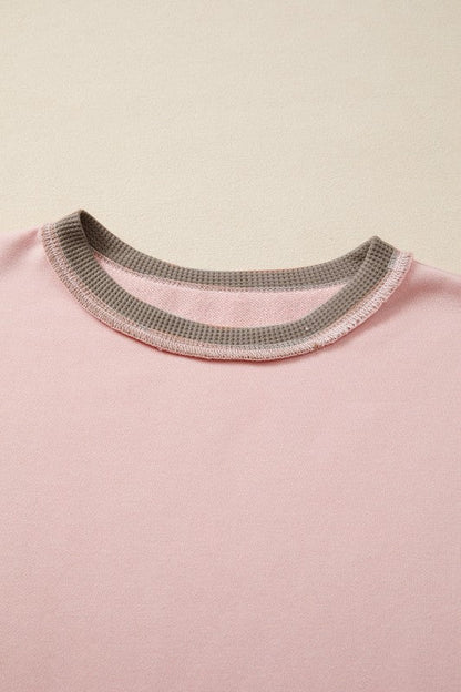 Colorblock Waffle Patchwork Oversize Sweatshirt Shop Style & More | Fresh Looks, Everyday Deals & Free Shipping